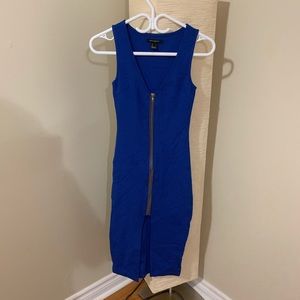 Midi Bodycon Dress w/ Zipper & Slit